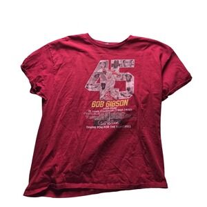 Bob Gibson St Louis Cardinals MLB Tribute T-Shirt Red Mens XL Graphic Tee